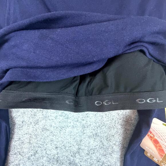 OGL Move Eco Mousse Tucks Brami Top Womens Medium Navy Blue Ruched Built in Bra - Picture 8 of 8